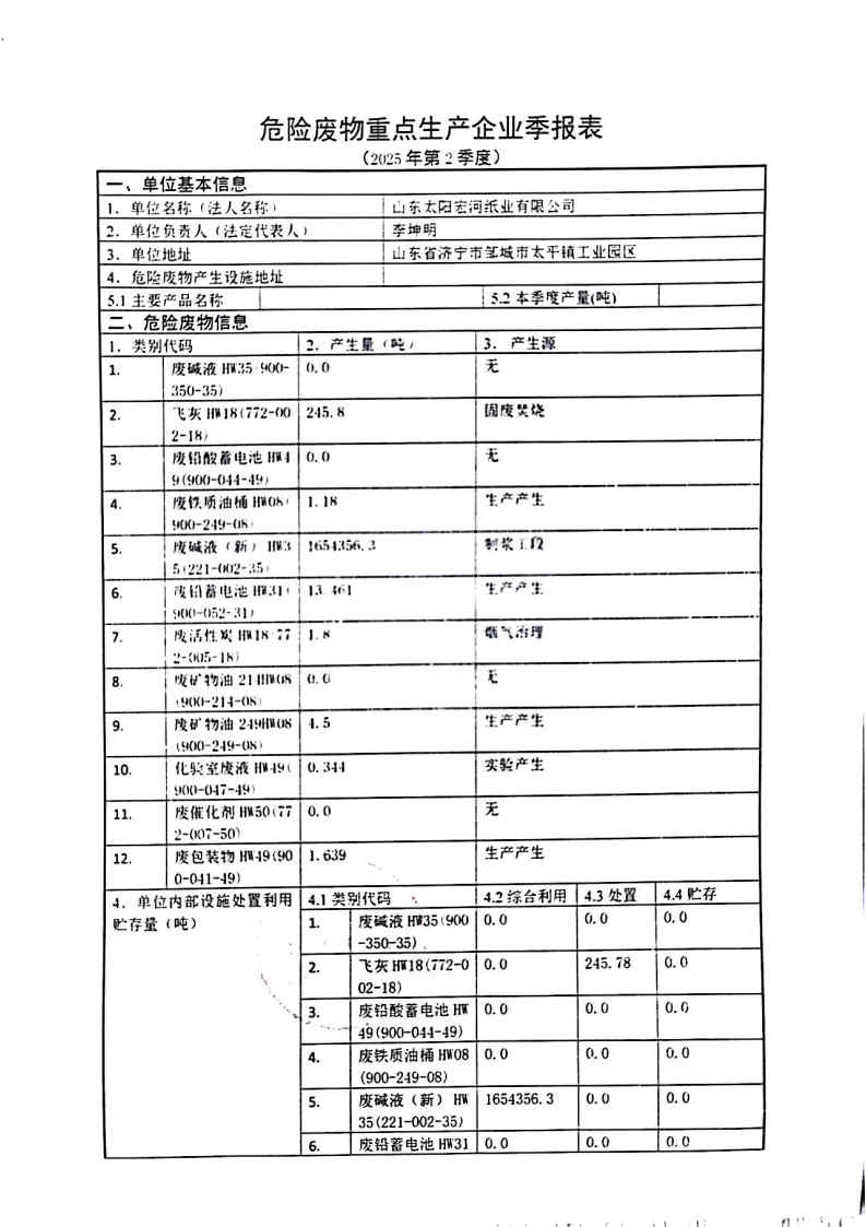 2025年8868体育官网首页入口宏河纸业危险废物第二季度报表_Page1.jpg